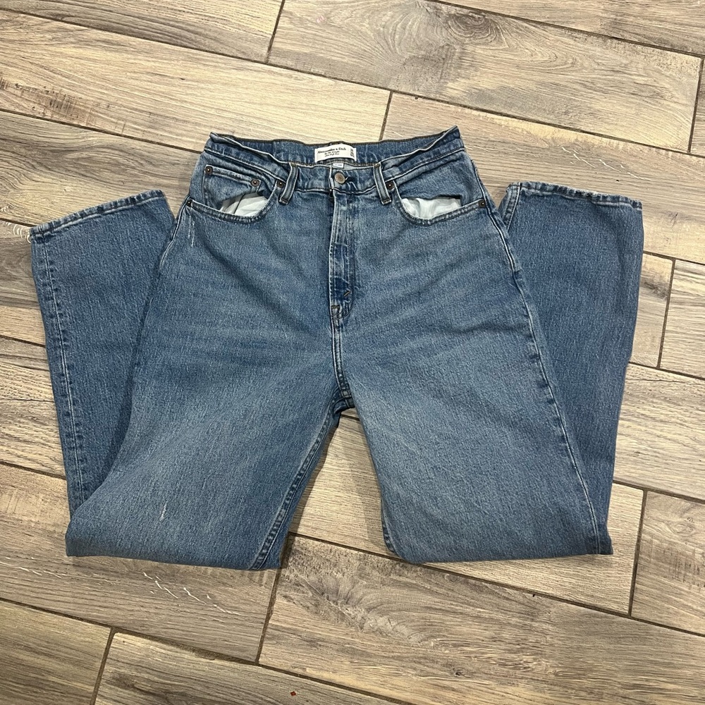 Abercrombie & Fitch Blue Straight Leg Jeans - Picture 2 of 4